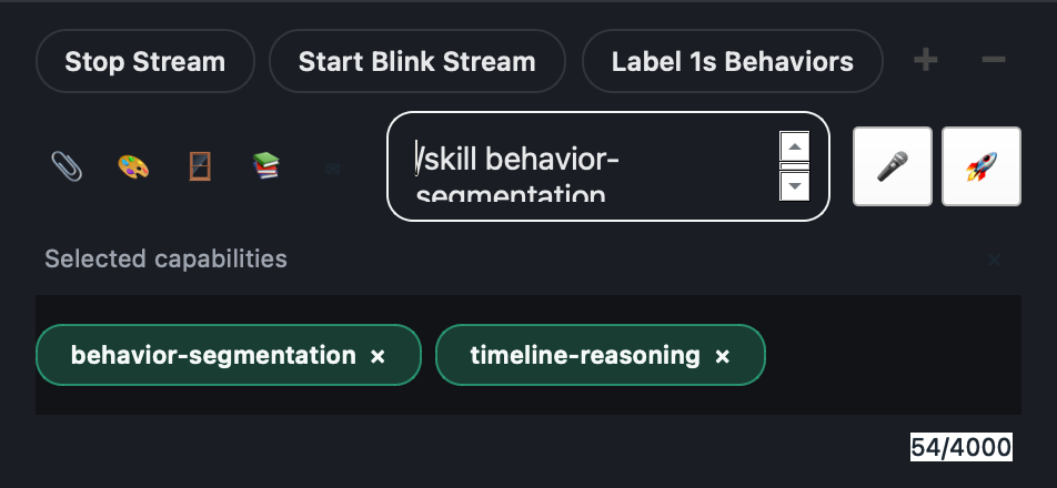 Annolid Bot composer with behavior-analysis skills selected