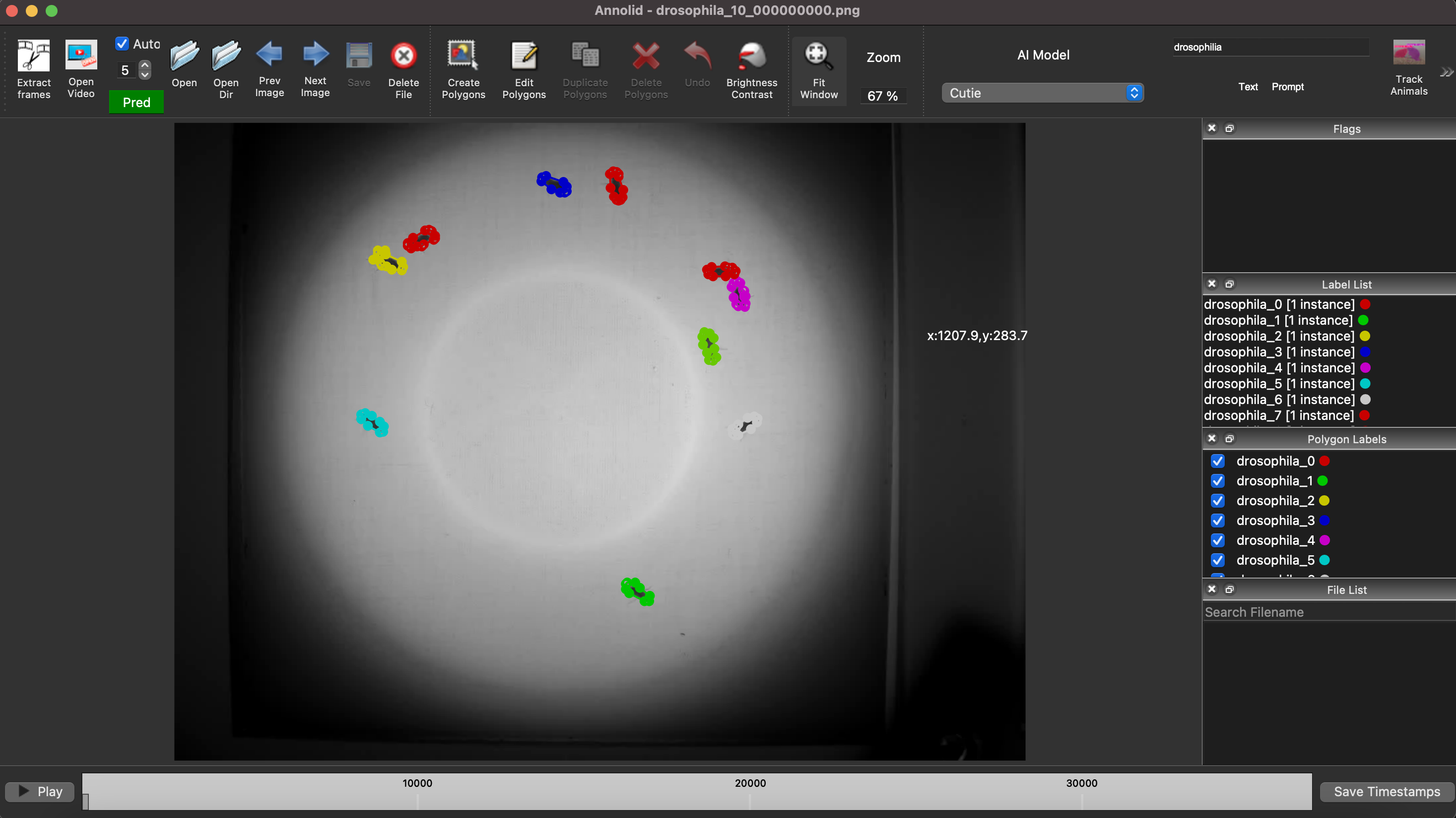 Annolid GUI showing annotation and analysis tools